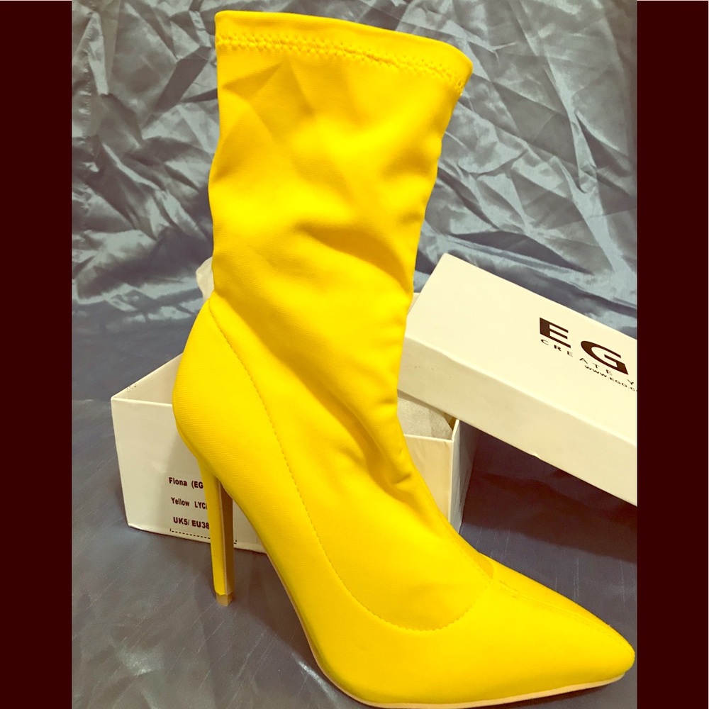 Yellow Sock Heels